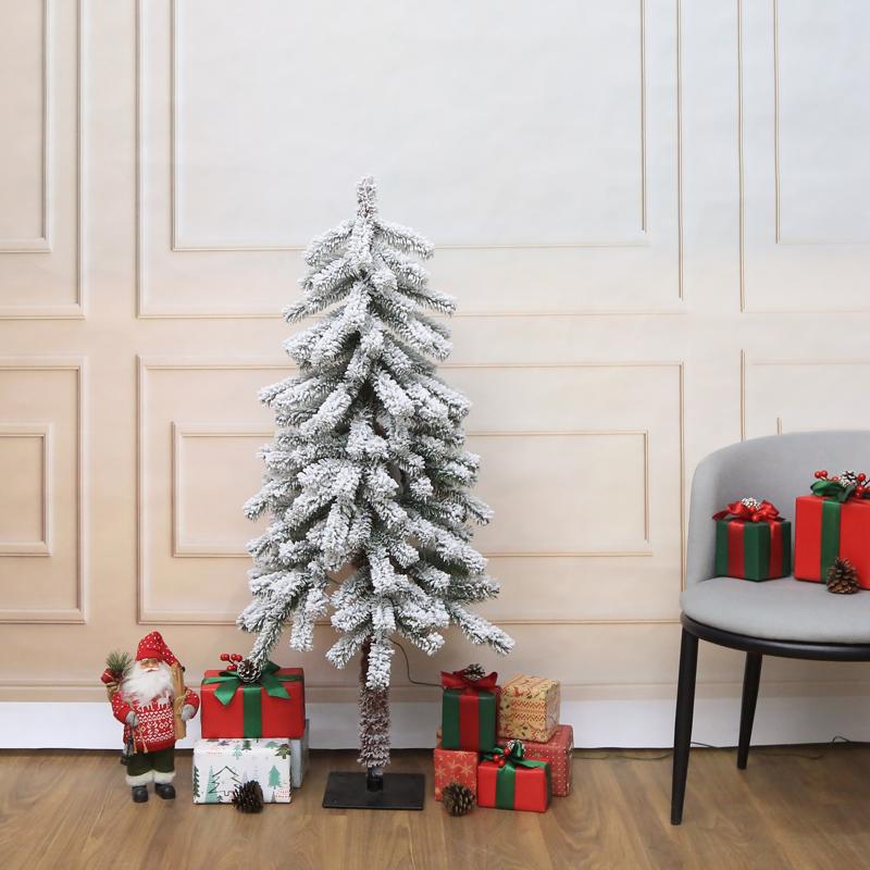 Celebrations 4 ft. Full LED 50 ct Snowy Alpine Entrance Tree