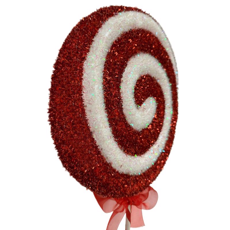Youngcraft Red/White 3D Christmas Candy Cane Swirl Table Decor