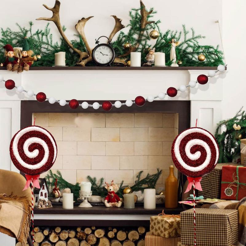 Youngcraft Red/White 3D Christmas Candy Cane Swirl Table Decor