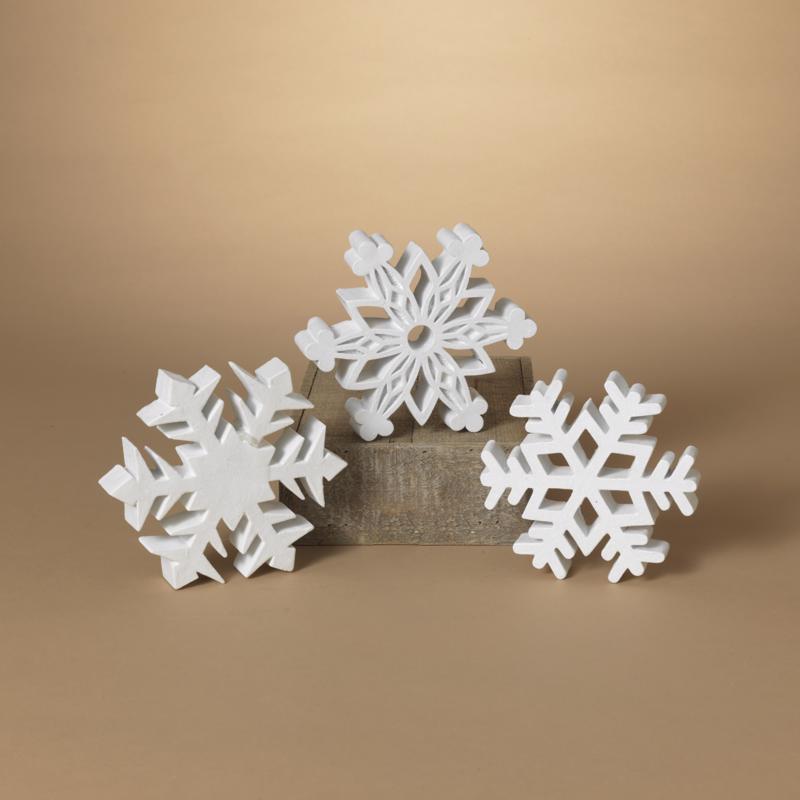 Gerson White Holiday Snowflakes Ornaments