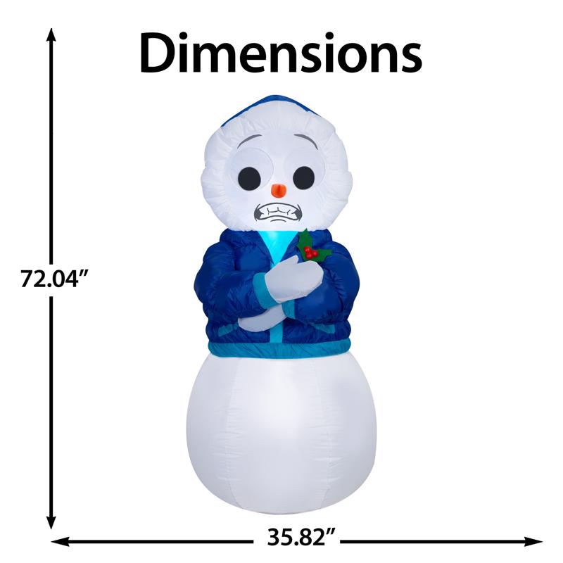 Gemmy Airblown LED Animated Shivering Snowman 6 ft. Inflatable