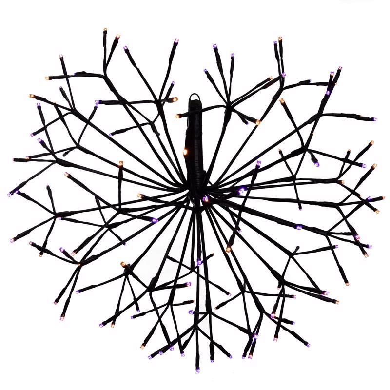 Celebrations Orange/Purple 20 in. LED Prelit Shimmering Sphere Halloween Decor