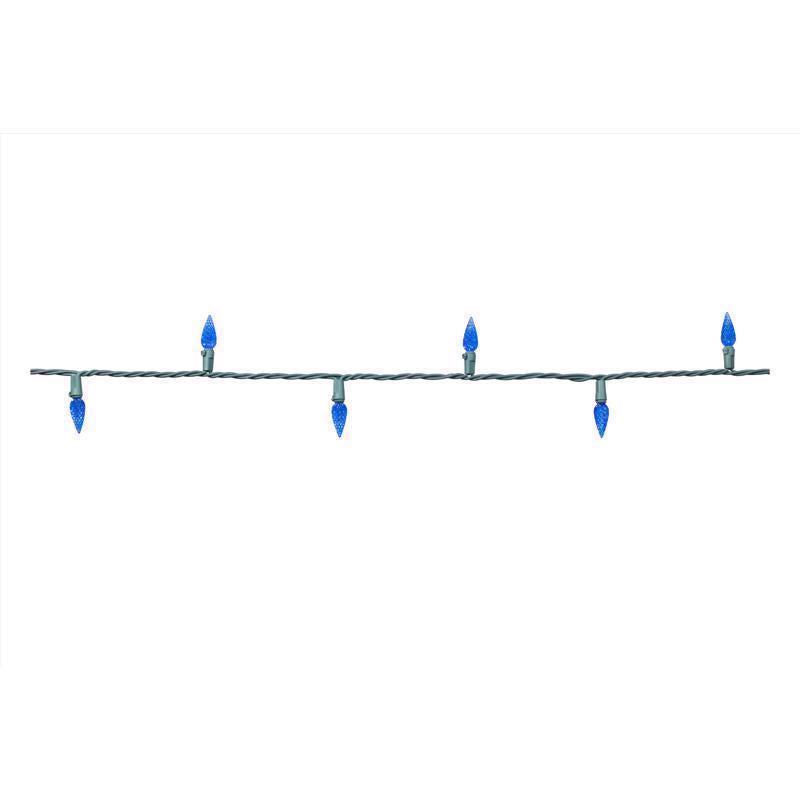 Celebrations Classic LED C6 Blue 100 ct String Christmas Lights 24.75 ft.