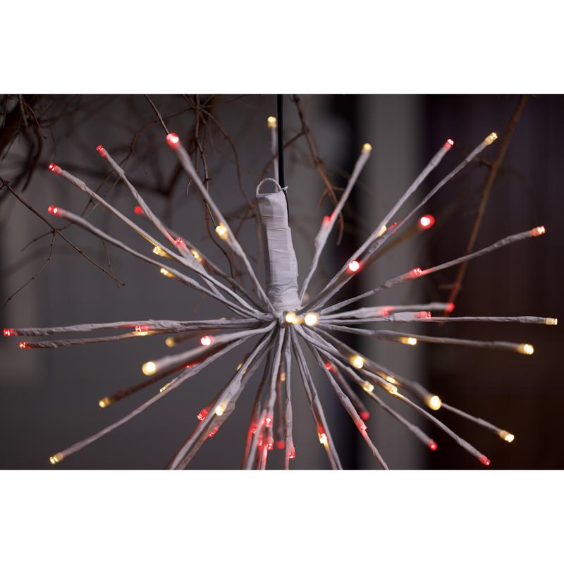 Celebrations LED Red/White Starlight Burst Deluxe 16 in. Hanging Decor