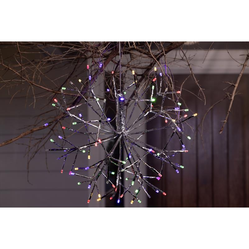 Celebrations LED Multi Shimmering Sphere 16 in. Hanging Decor