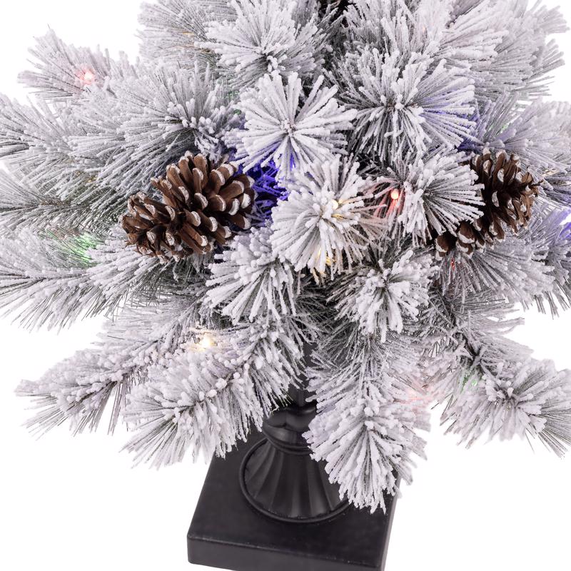 Celebrations 2 ft. Full LED 35 ct Snowy Color Changing Porch Bush