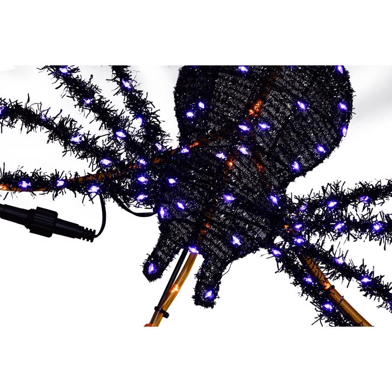 Celebrations Halloween 56 in. LED Spiders Crawling On Web Halloween Decor