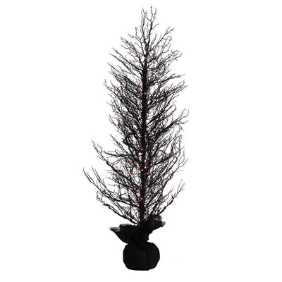 Celebrations Halloween Orange/Purple 100 ct 5 ft. LED Prelit Twiggy Halloween Tree Halloween Decor