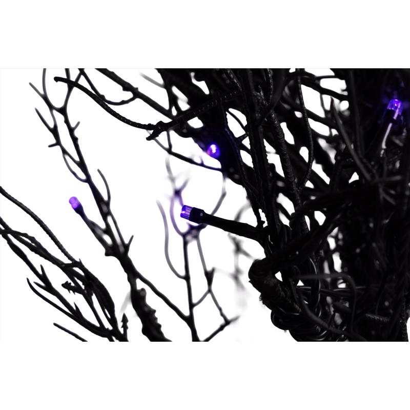 Celebrations Halloween Orange/Purple 100 ct 5 ft. LED Prelit Twiggy Halloween Tree Halloween Decor