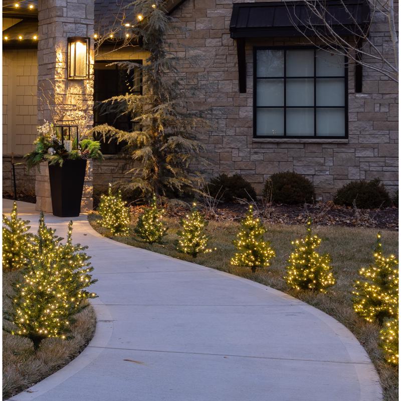 Celebrations LED Warm White Walkway Cascade 24 in. Christmas Tree
