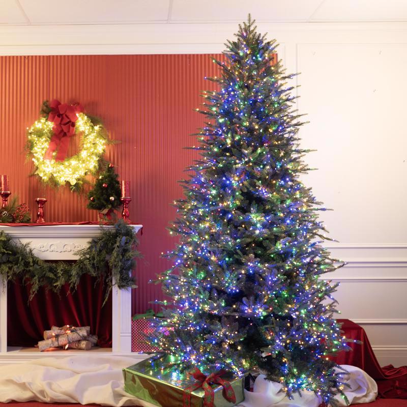 Holiday Bright Lights 9 ft. Full LED 3400 ct Emerald Pine Sparkle Christmas Tree