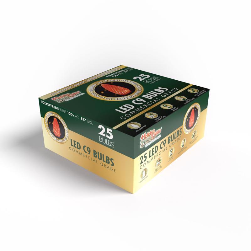 Holiday Bright Lights LED PS C9 Orange 25 ct Christmas Light Bulbs