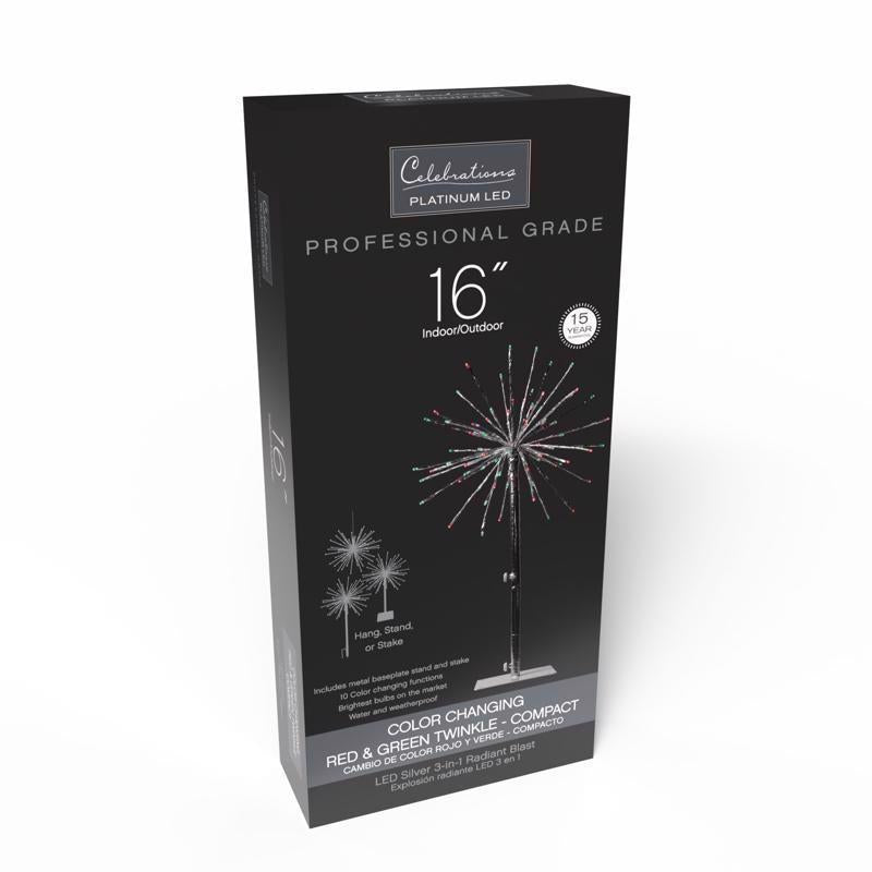 Celebrations LED Green/Red 3 in1 Radiant Blast 16 in. Pathway Decor
