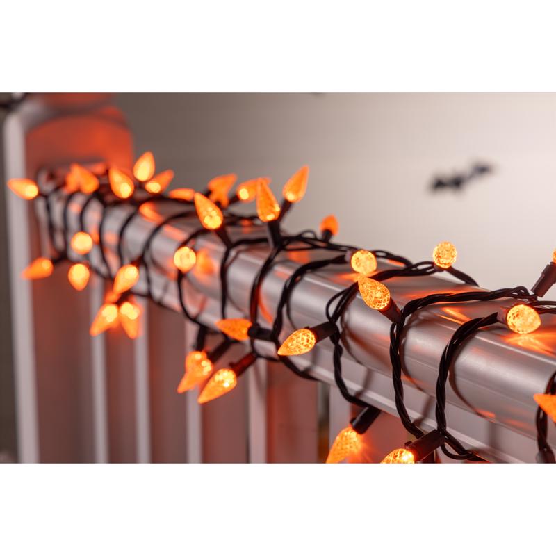 Celebrations Orange 100 ct LED Anti Flicker String Lights