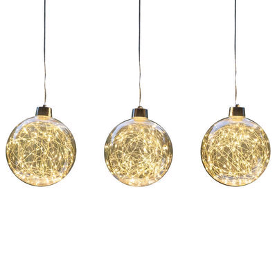 Celebrations LED Warm White Globe Ornament 8 in. Hanging Decor