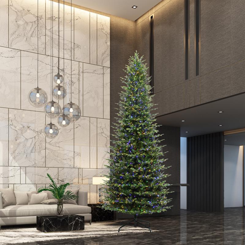 Holiday Bright Lights 12 ft. Slim LED 2900 ct Emerald Pine Sparkle Christmas Tree