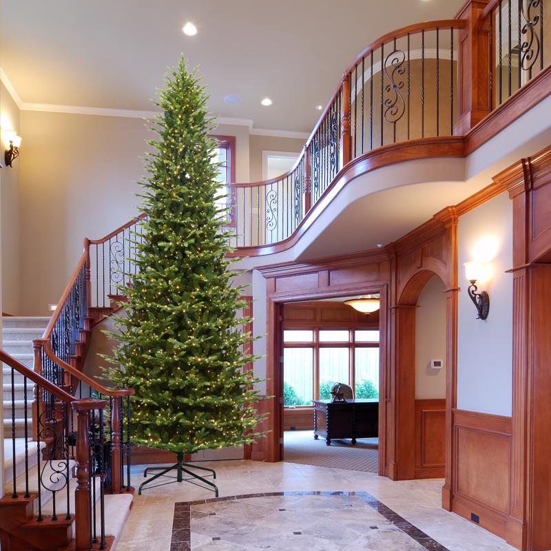 Holiday Bright Lights 12 ft. Slim LED 2900 ct Emerald Pine Sparkle Christmas Tree