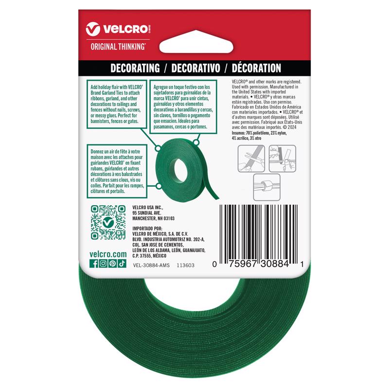 VELCRO Brand 30 ft. .5 in. Garland Reusable Ties