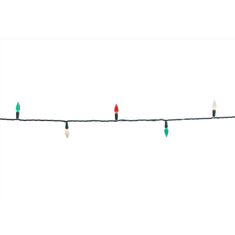 Celebrations Platinum LED C6 Red/Green/Pure White 50 ct String Christmas Lights