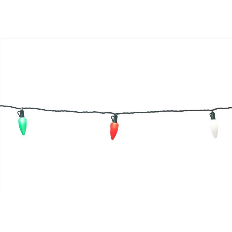 Celebrations Platinum LED C9 Red/Green/Pure White 25 ct String Christmas Lights 16 ft.