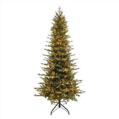 Holiday Bright Lights 1-2 Tree 7-1/2 ft. Slim LED 1582 ct Easton Spruce Cascading Color Changing Chr