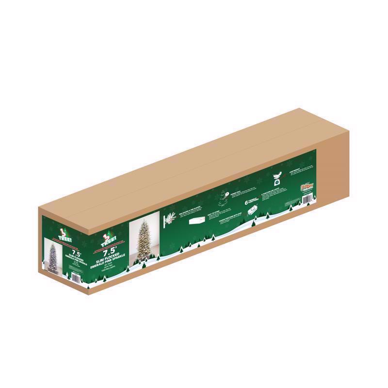 Holiday Bright Lights 1-2 Tree 7-1/2 ft. Slim LED 1582 ct Easton Spruce Cascading Color Changing Chr