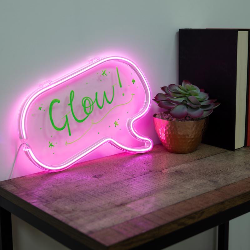 Fizz Light Up Neon Effect Message Frame