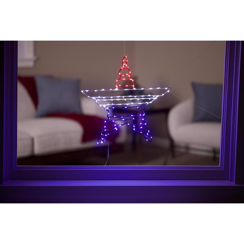 Celebrations Patriotic Star Silhouette Window Decor Metal