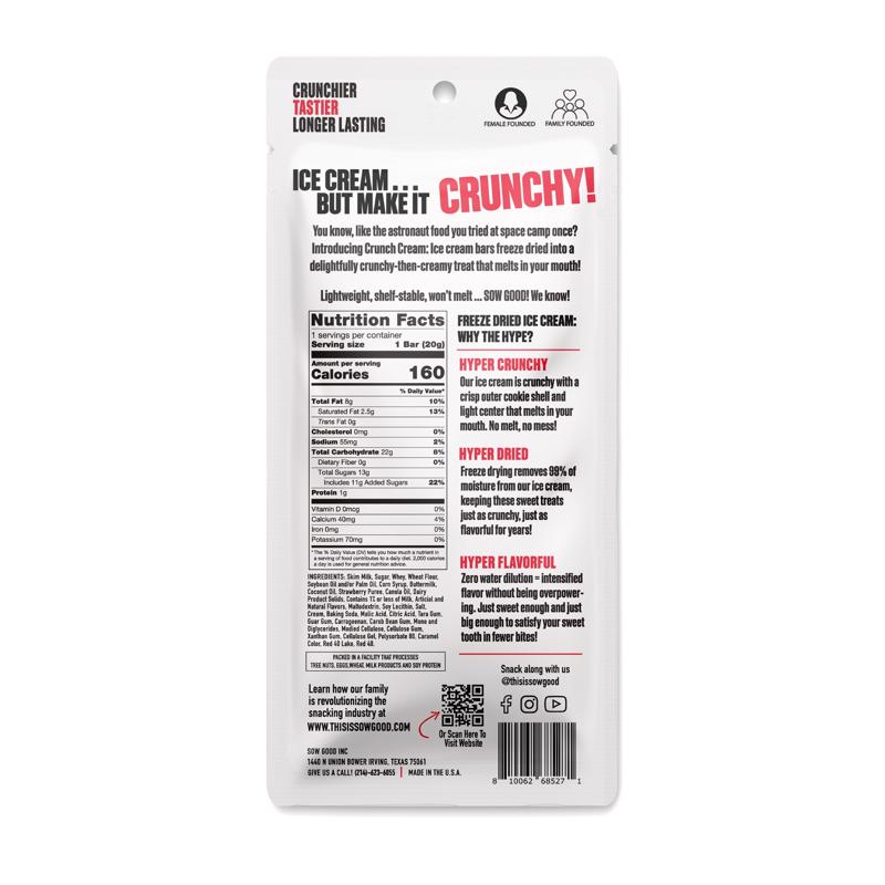 Sow Good Berry Crunch Bar Freeze Dried Ice Cream 0.7 oz