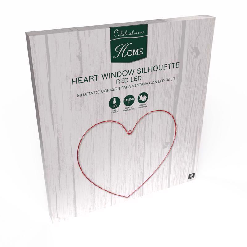 Celebrations Heart Silhouette Window Decor Metal