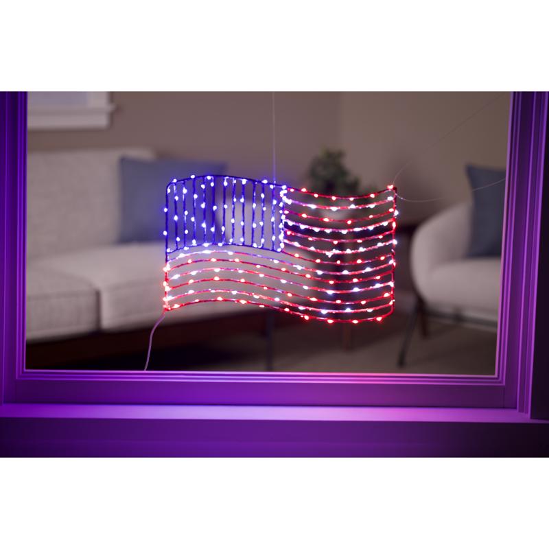 Celebrations Patriotic Flag Silhouette Window Decor Metal