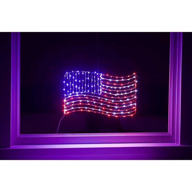 Celebrations Patriotic Flag Silhouette Window Decor Metal