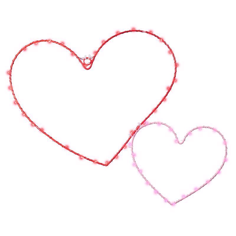 Celebrations Double Heart Silhouette Window Decor Metal