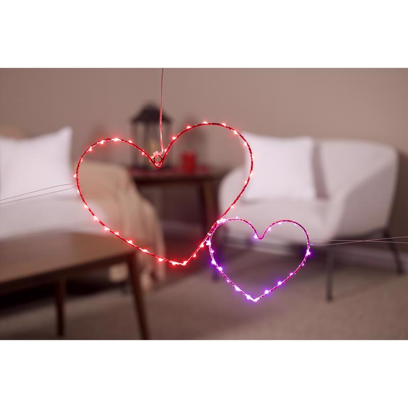 Celebrations Double Heart Silhouette Window Decor Metal