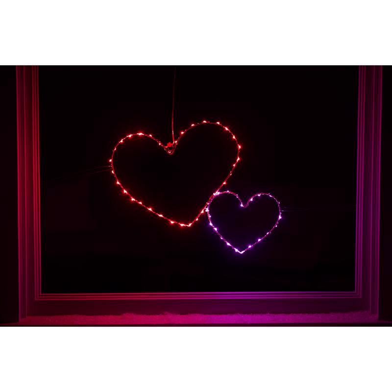 Celebrations Double Heart Silhouette Window Decor Metal