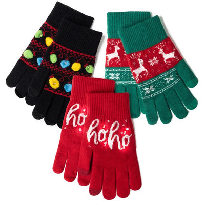 Lotsa Lights Light Up Holiday Christmas Gloves