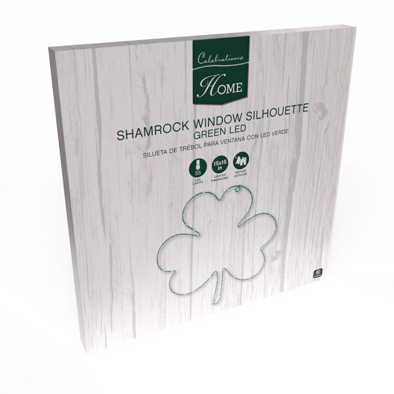 Celebrations Shamrock Silhouette Window Decor Metal