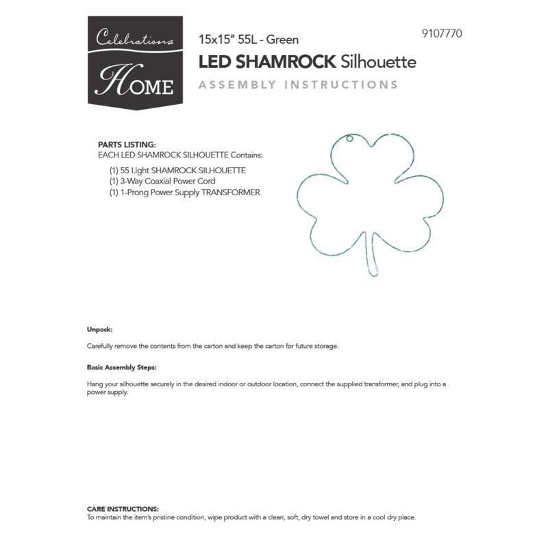 Celebrations Shamrock Silhouette Window Decor Metal