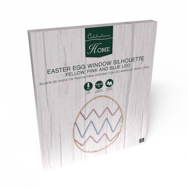 Celebrations Easter Egg Silhouette Window Decor Metal