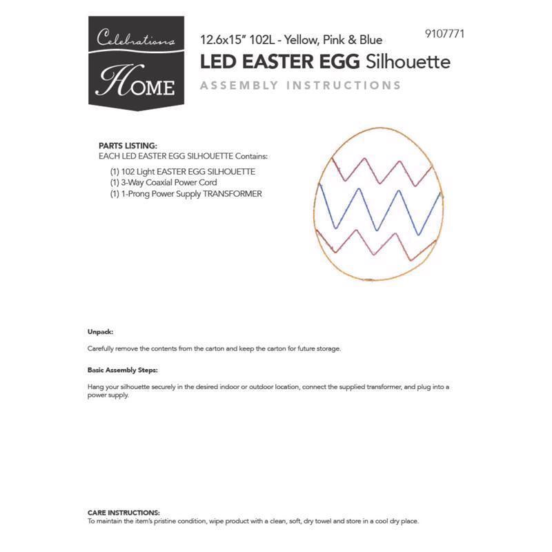 Celebrations Easter Egg Silhouette Window Decor Metal