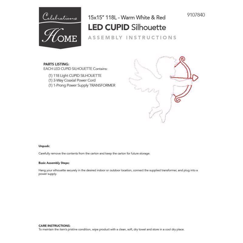 Celebrations Cupid Silhouette Window Decor Metal