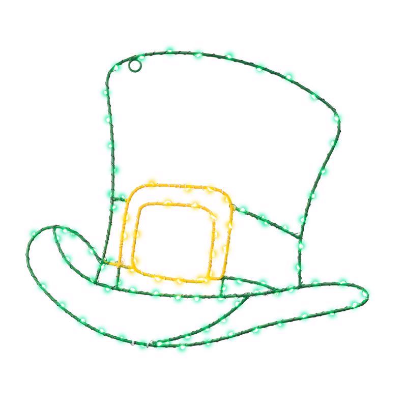 Celebrations Shamrock Hat Silhouette Window Decor Metal