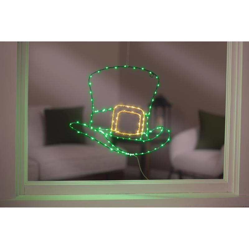 Celebrations Shamrock Hat Silhouette Window Decor Metal