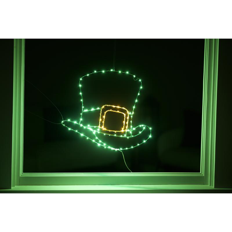 Celebrations Shamrock Hat Silhouette Window Decor Metal