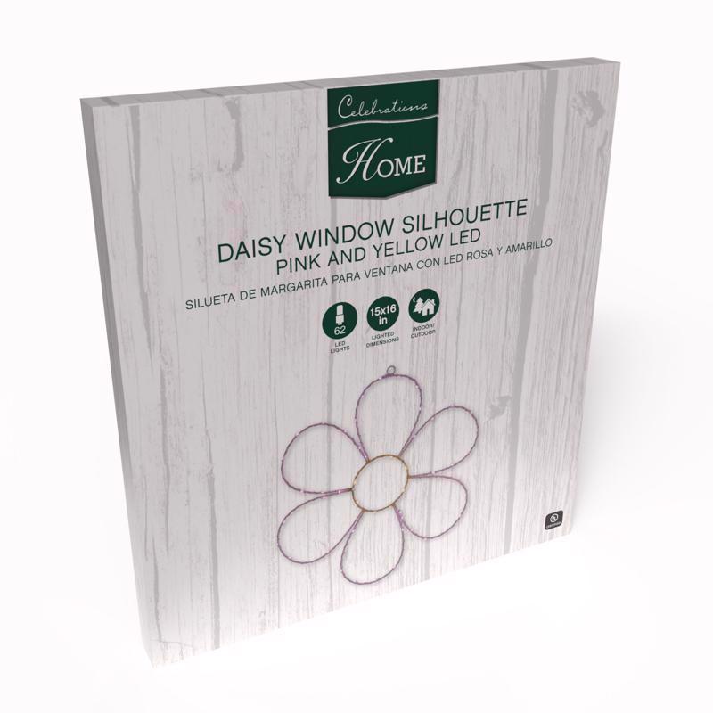 Celebrations Daisy Flower Silhouette Window Decor Metal