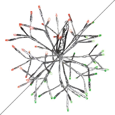 Celebrations Platinum LED Green/Red Rechargeable Shimmering Sphere 12 in. Hanging Decor