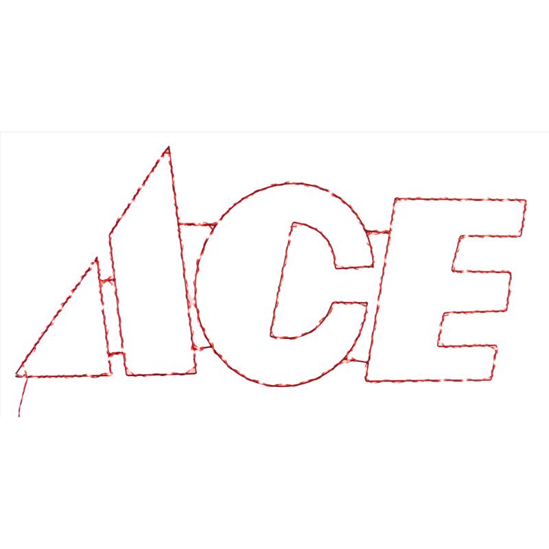 19 in. H X 1 in. W X 41 in. L Red ACE sign Display Metal