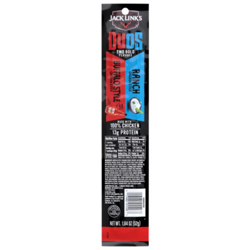Jack Link's Duo's Buffalo Style and Rancho Chicken Sticks 1.84 oz Pouch