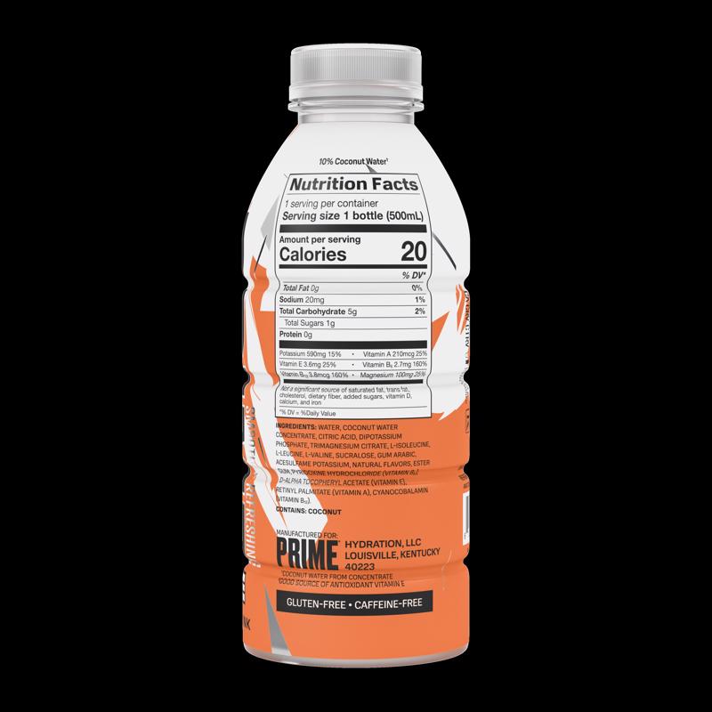 Prime Hydration Orange Beverage 16.9 oz