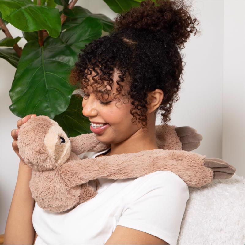 Hugimals World Hugarounds Sawyer the Sloth Weighted Neck and Shoulder Wrap Brown